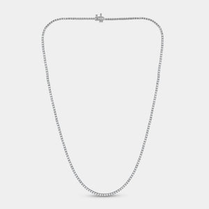 Gilded 3 Carat Lab-Grown Diamond Round-Shaped Straight Line Tennis Necklace