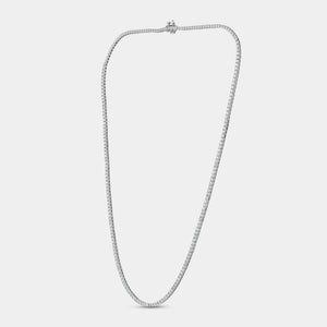 Gilded 3 Carat Lab-Grown Diamond Round-Shaped Straight Line Tennis Necklace