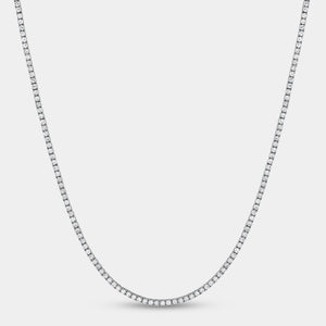 Gilded 3 Carat Lab-Grown Diamond Round-Shaped Straight Line Tennis Necklace