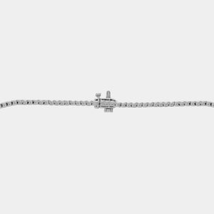 Gilded 3 Carat Lab-Grown Diamond Round-Shaped Straight Line Tennis Necklace