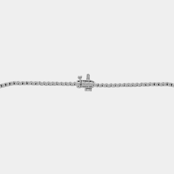 Gilded 3 Carat Lab-Grown Diamond Round-Shaped Straight Line Tennis Necklace