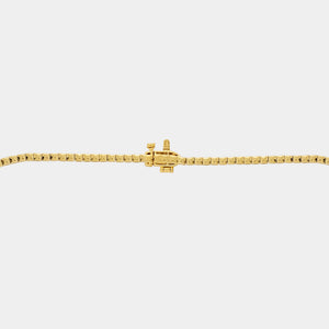 Gilded 3 Carat Lab-Grown Diamond Round-Shaped Straight Line Tennis Necklace