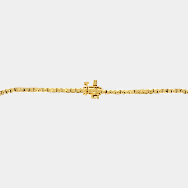 Gilded 3 Carat Lab-Grown Diamond Round-Shaped Straight Line Tennis Necklace