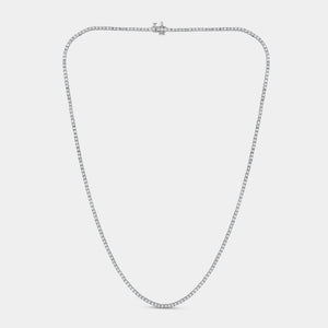 Gilded 4 Carat Lab-Grown Diamond Round-Shaped Straight Line Tennis Necklace