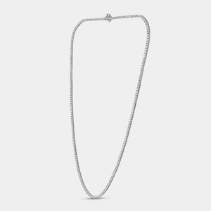 Gilded 4 Carat Lab-Grown Diamond Round-Shaped Straight Line Tennis Necklace
