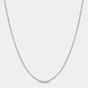 Gilded 4 Carat Lab-Grown Diamond Round-Shaped Straight Line Tennis Necklace
