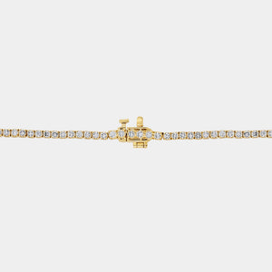 Gilded 4 Carat Lab-Grown Diamond Round-Shaped Straight Line Tennis Necklace