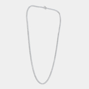 Gilded 5 Carat Lab-Grown Diamond Round-Shaped Straight Line Tennis Necklace