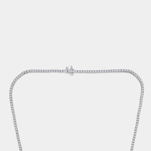 Gilded 5 Carat Lab-Grown Diamond Round-Shaped Straight Line Tennis Necklace