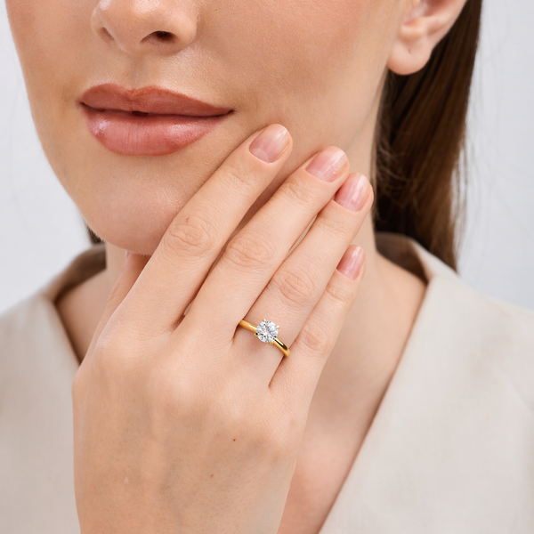 1 Carat Lab-Grown Diamond Round-Shaped Classic Solitaire Ring — GILDED New York