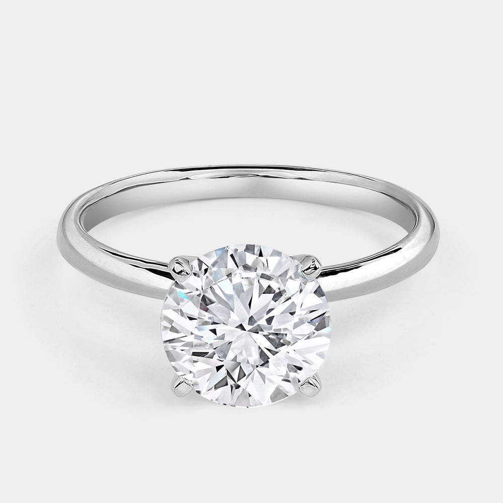 Gilded 2 Carat Lab-Grown Diamond Round-Shaped Classic Solitaire Ring