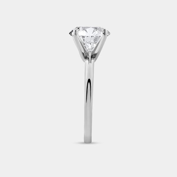 Gilded 3 Carat Lab-Grown Diamond Round-Shaped Classic Solitaire Ring