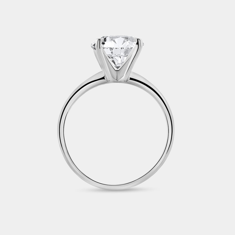 3 Carat Lab-Grown Diamond Round-Shaped Classic Solitaire Ring — GILDED New York