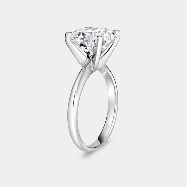 Gilded 5 Carat Lab-Grown Diamond Round-Shaped Classic Solitaire Ring
