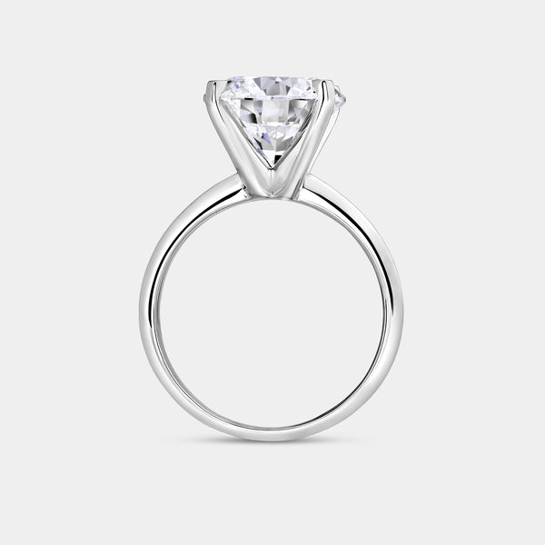 Gilded 5 Carat Lab-Grown Diamond Round-Shaped Classic Solitaire Ring