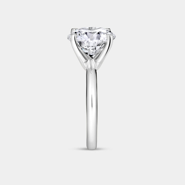Gilded 5 Carat Lab-Grown Diamond Round-Shaped Classic Solitaire Ring