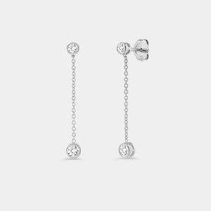 Gilded 1/2 Carat Lab-Grown Diamond Chain Earring with Bezel-Set Stations
