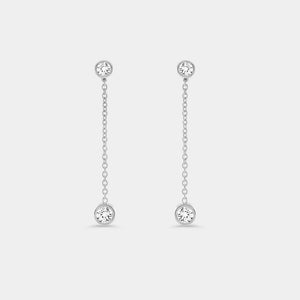Gilded 1/2 Carat Lab-Grown Diamond Chain Earring with Bezel-Set Stations