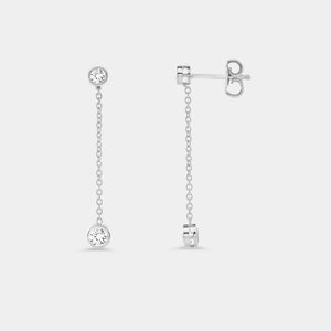 Gilded 1/2 Carat Lab-Grown Diamond Chain Earring with Bezel-Set Stations