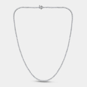 Gilded 6 Carat Lab-Grown Diamond Round-Shaped Straight Line Tennis Necklace