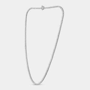 Gilded 6 Carat Lab-Grown Diamond Round-Shaped Straight Line Tennis Necklace
