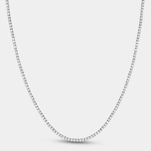 Gilded 6 Carat Lab-Grown Diamond Round-Shaped Straight Line Tennis Necklace