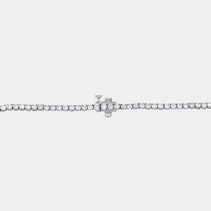 Gilded 6 Carat Lab-Grown Diamond Round-Shaped Straight Line Tennis Necklace
