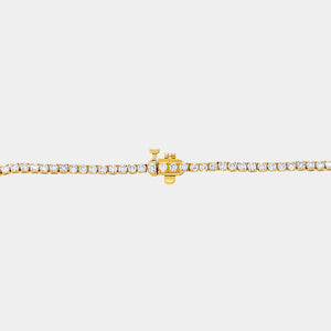 Gilded 6 Carat Lab-Grown Diamond Round-Shaped Straight Line Tennis Necklace