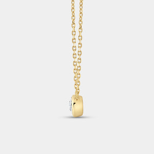 Gilded 1 Carat Lab-Grown Diamond Oval-Shaped, Bezel-Set Station Solitaire Pendant