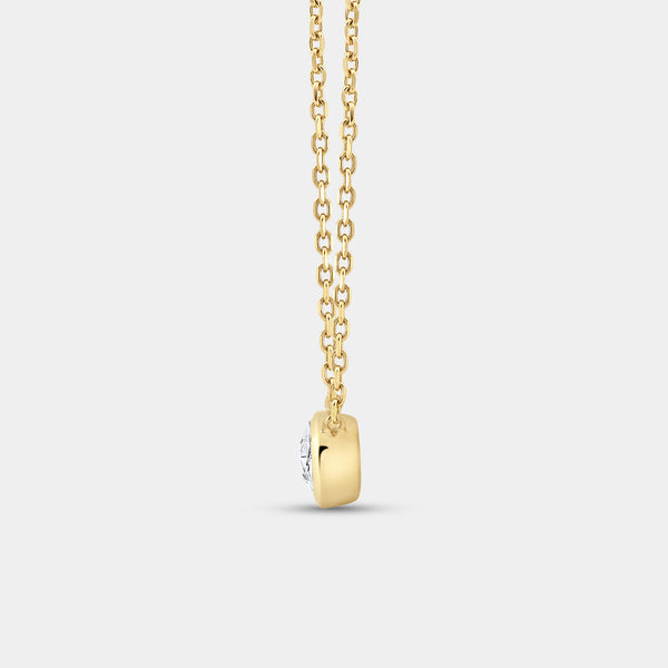 1 Carat Lab-Grown Diamond Oval-Shaped, Bezel-Set Station Solitaire Pendant — GILDED New York