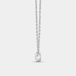 Gilded 1 Carat Lab-Grown Diamond Oval-Shaped, Bezel-Set Station Solitaire Pendant