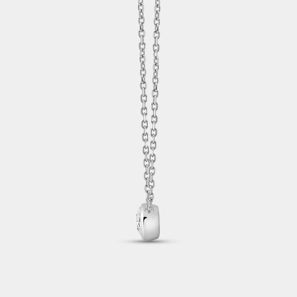 1 Carat Lab-Grown Diamond Oval-Shaped, Bezel-Set Station Solitaire Pendant — GILDED New York