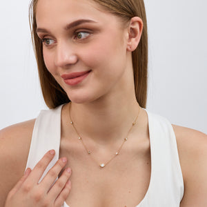 Gilded 1 Carat Lab-Grown Diamond Bezel-Set Diamonds-By-The-Yard Necklace