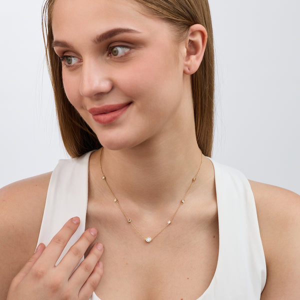1 Carat Lab-Grown Diamond Bezel-Set Diamonds-By-The-Yard Necklace — GILDED New York