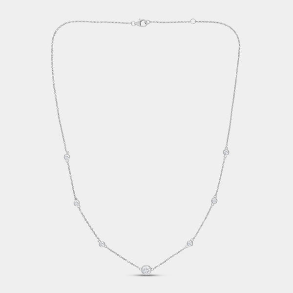 1 Carat Lab-Grown Diamond Bezel-Set Diamonds-By-The-Yard Necklace — GILDED New York
