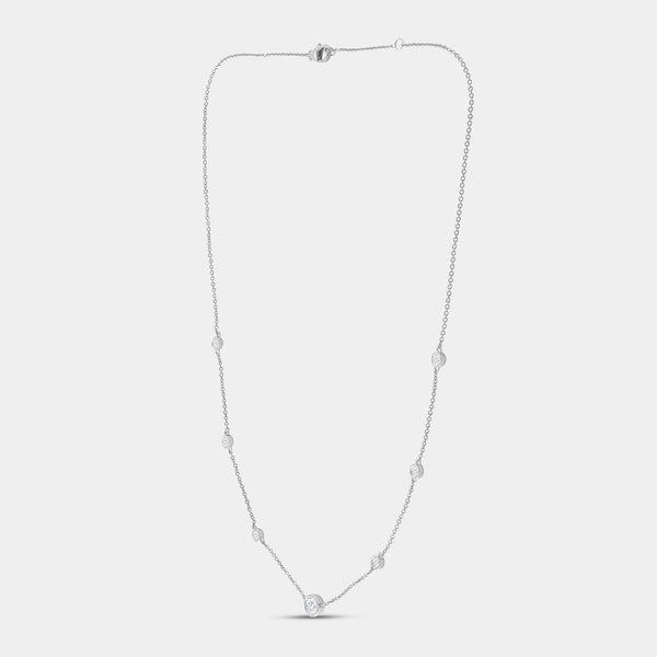 1 Carat Lab-Grown Diamond Bezel-Set Diamonds-By-The-Yard Necklace — GILDED New York