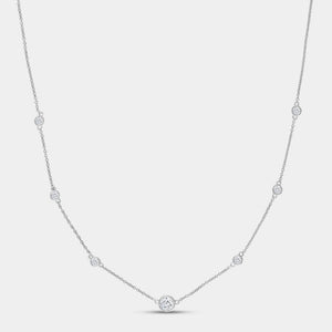 Gilded 1 Carat Lab-Grown Diamond Bezel-Set Diamonds-By-The-Yard Necklace