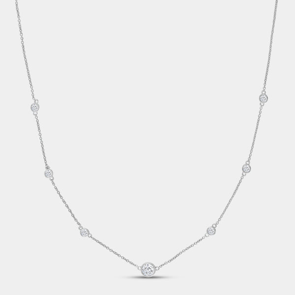 1 Carat Lab-Grown Diamond Bezel-Set Diamonds-By-The-Yard Necklace — GILDED New York