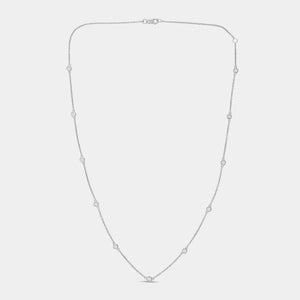 Gilded 1/2 Carat Lab-Grown Diamond Fancy Bezel-Set Diamonds-By-The-Yard Necklace