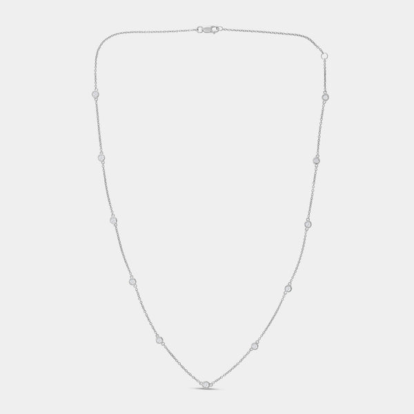 Gilded 1/2 Carat Lab-Grown Diamond Fancy Bezel-Set Diamonds-By-The-Yard Necklace