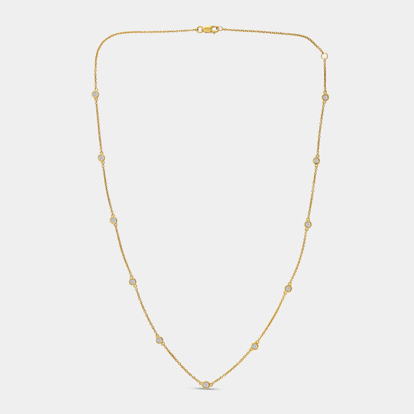 1/2 Carat Lab-Grown Diamond Fancy Bezel-Set Diamonds-By-The-Yard Necklace — GILDED New York