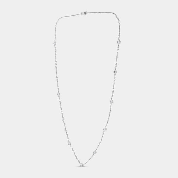 Gilded 1/2 Carat Lab-Grown Diamond Fancy Bezel-Set Diamonds-By-The-Yard Necklace