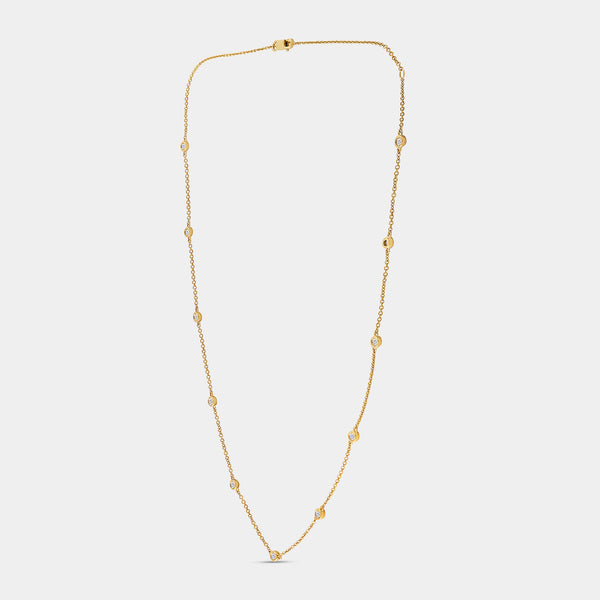 1/2 Carat Lab-Grown Diamond Fancy Bezel-Set Diamonds-By-The-Yard Necklace — GILDED New York