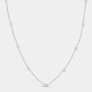 Gilded 1/2 Carat Lab-Grown Diamond Fancy Bezel-Set Diamonds-By-The-Yard Necklace