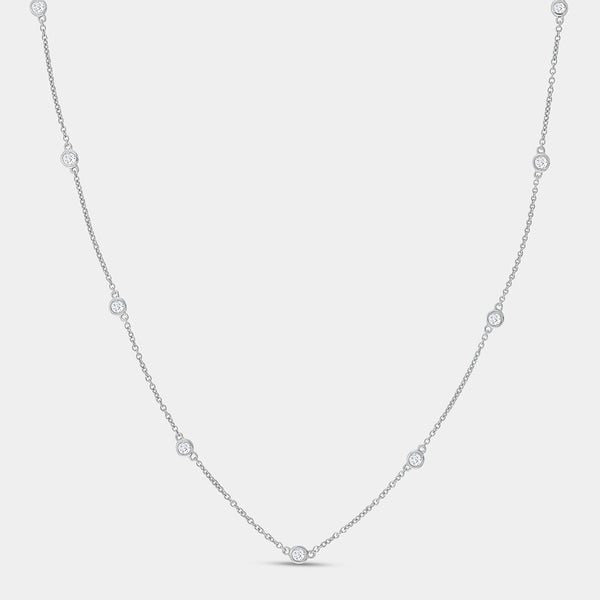 1/2 Carat Lab-Grown Diamond Fancy Bezel-Set Diamonds-By-The-Yard Necklace — GILDED New York