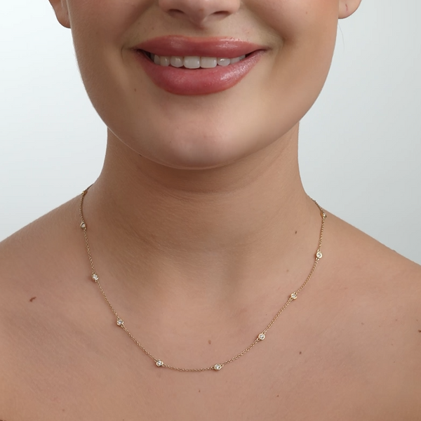 1/2 Carat Lab-Grown Diamond Fancy Bezel-Set Diamonds-By-The-Yard Necklace — GILDED New York