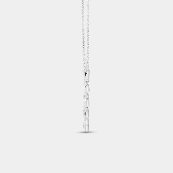 3/4 Carat Lab-Grown Diamond Bezel-Set Necklace with A Floral Cluster — GILDED New York