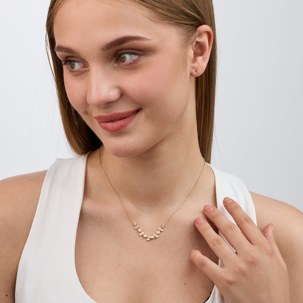 3/4 Carat Lab-Grown Diamond Bezel-Set Cluster Necklace — GILDED New York