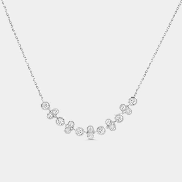 3/4 Carat Lab-Grown Diamond Bezel-Set Cluster Necklace — GILDED New York