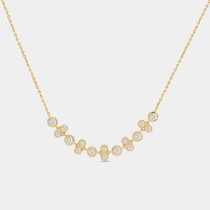 Gilded 3/4 Carat Lab-Grown Diamond Bezel-Set Cluster Necklace